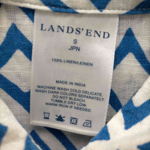 ランズエンド LANDS END 総柄リネンショートスリーブシャツ レディース import:S