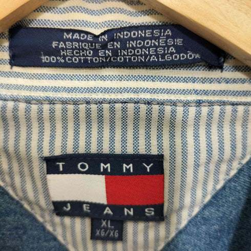 トミージーンズ tommy jeans 刺繍ロゴ デニムシャツ メンズ import:XL