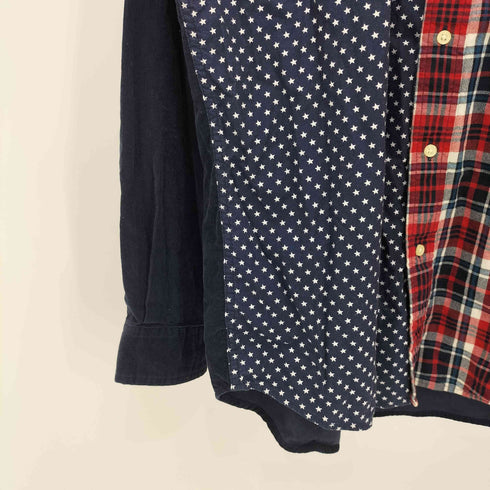 トミーヒルフィガー TOMMY HILFIGER パッチワーク ロングスリーブ コーデュロイシャツ メンズ L