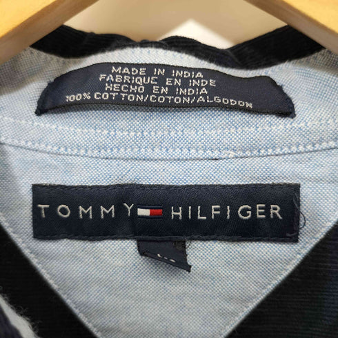 トミーヒルフィガー TOMMY HILFIGER パッチワーク ロングスリーブ コーデュロイシャツ メンズ L