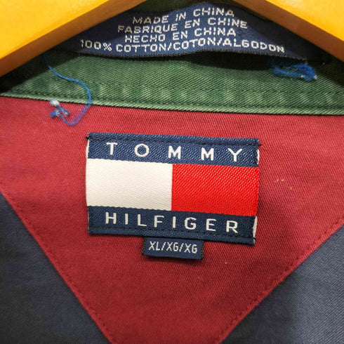 トミーヒルフィガー TOMMY HILFIGER エンブレム刺繍ロゴ ボタンダウン ロングスリーブシャツ メンズ XL