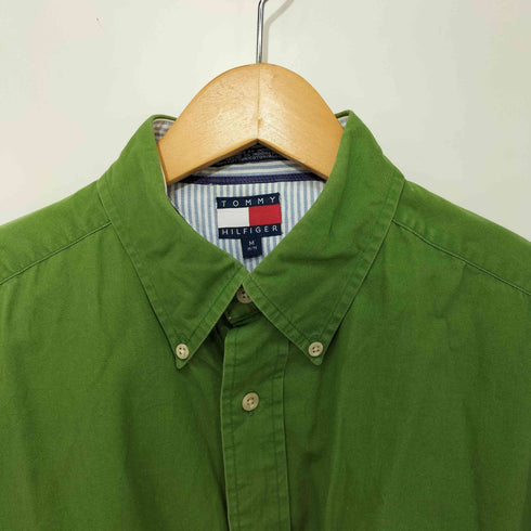 トミーヒルフィガー TOMMY HILFIGER エンブレム刺繍ロゴ ボタンダウン ロングスリーブシャツ メンズ M