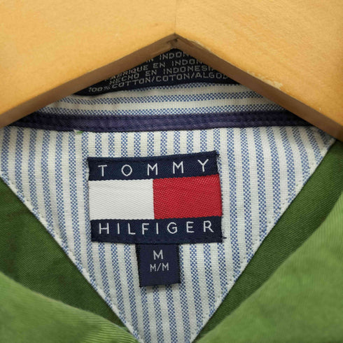 トミーヒルフィガー TOMMY HILFIGER エンブレム刺繍ロゴ ボタンダウン ロングスリーブシャツ メンズ M