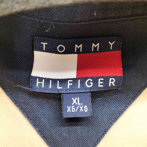 トミーヒルフィガー TOMMY HILFIGER エンブレム刺繍ロゴ ボタンダウン ロングスリーブシャツ メンズ XL