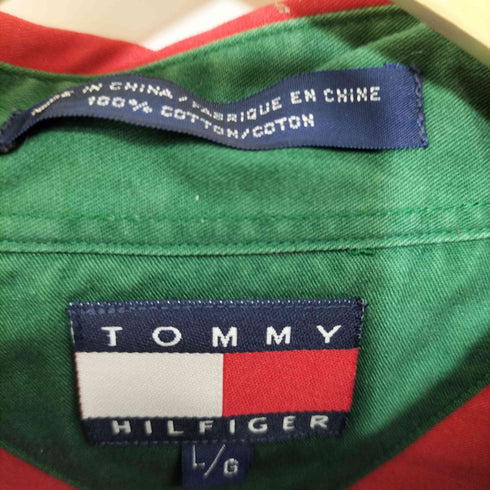 トミーヒルフィガー TOMMY HILFIGER フラッグ刺繍ロゴ ボタンダウン ロングスリーブシャツ メンズ L