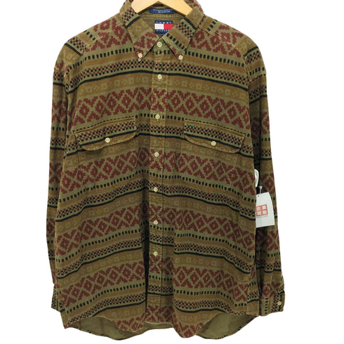 トミーヒルフィガー TOMMY HILFIGER ネイティブパターン シャモア ネルシャツ メンズ L