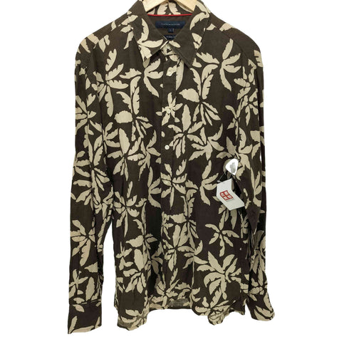 トミーヒルフィガー TOMMY HILFIGER 花柄 ロングスリーブ リネンシャツ メンズ L