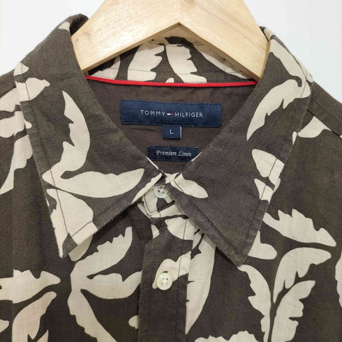 トミーヒルフィガー TOMMY HILFIGER 花柄 ロングスリーブ リネンシャツ メンズ L