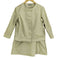 ジルサンダー JIL SANDER イタリア製 ポリシルク 比翼 ノーカラージャケット&ミディスカート セットアップ レディース ジャケット:34 スカート:36