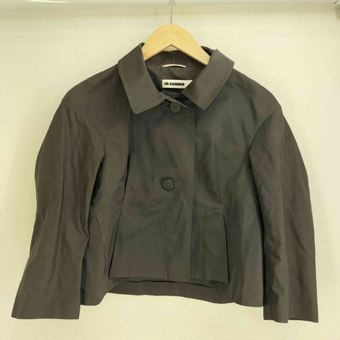 ジルサンダー JIL SANDER イタリア製 ポリシルク タックデザインジャケット&レイヤードスカート セットアップ レディース 34