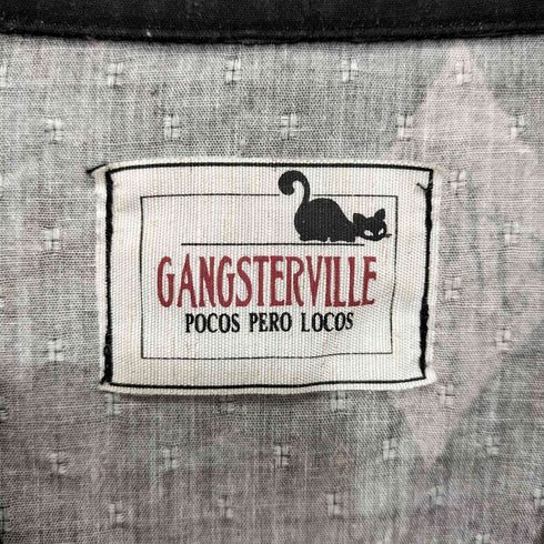 ギャングスタビル GANGSTERVILLE トランプ柄 長袖開襟シャツ メンズ S
