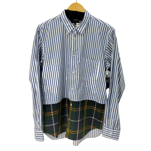 コムデギャルソンオムプリュス COMME des GARCONS HOMME PLUS 20AW L/S チェック切替ストライプシャツ メンズ import:M