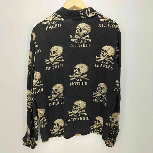 ギャングスタビル GANGSTERVILLE RIP GANG SHORT LONG SHIRTS 長袖開襟シャツ ドクロ メンズ M