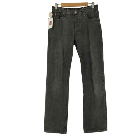 アルマーニジーンズ ARMANI JEANS ECO-WASH ボタンフライ ブラックデニムパンツ メンズ