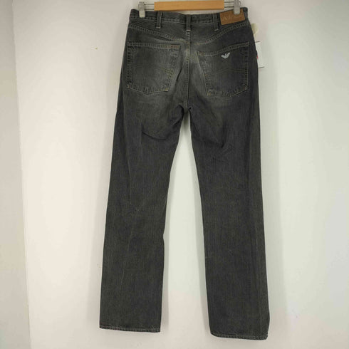 アルマーニジーンズ ARMANI JEANS ECO-WASH ボタンフライ ブラックデニムパンツ メンズ