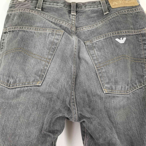 アルマーニジーンズ ARMANI JEANS ECO-WASH ボタンフライ ブラックデニムパンツ メンズ