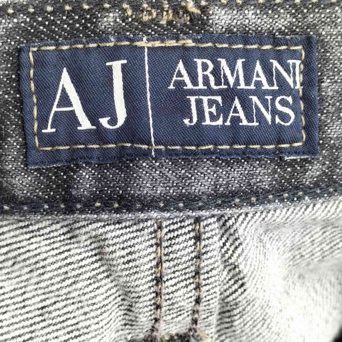 アルマーニジーンズ ARMANI JEANS ECO-WASH ボタンフライ ブラックデニムパンツ メンズ