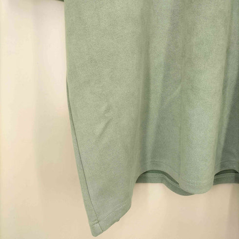 ザラ ZARA TECHNO ZERO 刺繍 フェイク スウェードタッチ クルーネック S/S Tシャツ メンズ import:L