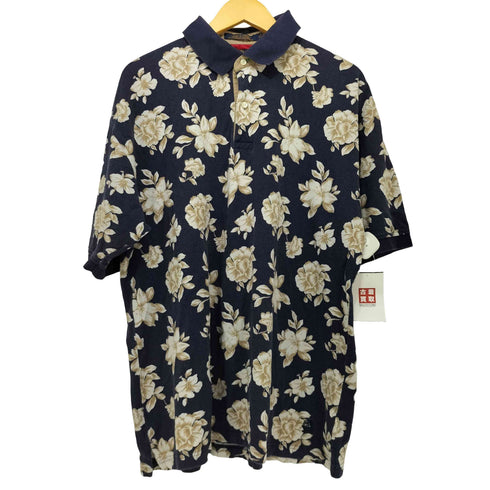 トミーヒルフィガー TOMMY HILFIGER 刺繍ロゴ 花柄 ポロシャツ メンズ XL