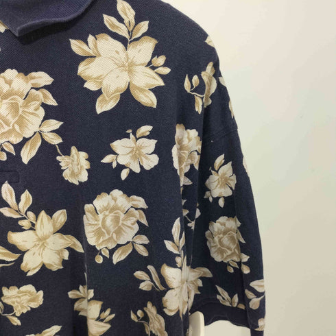 トミーヒルフィガー TOMMY HILFIGER 刺繍ロゴ 花柄 ポロシャツ メンズ L