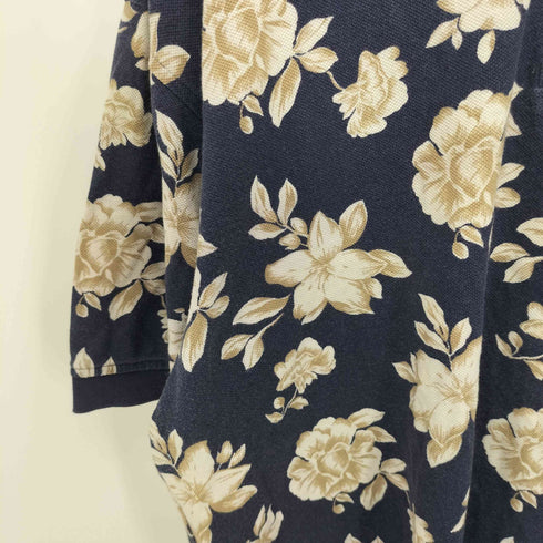 トミーヒルフィガー TOMMY HILFIGER 刺繍ロゴ 花柄 ポロシャツ メンズ L