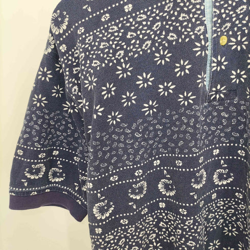トミーヒルフィガー TOMMY HILFIGER エンブレム刺繍ロゴ ペイズリー柄 ポロシャツ メンズ M