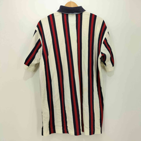 トミーヒルフィガー TOMMY HILFIGER 刺繍ロゴ マルチストライプ ポロシャツ メンズ L