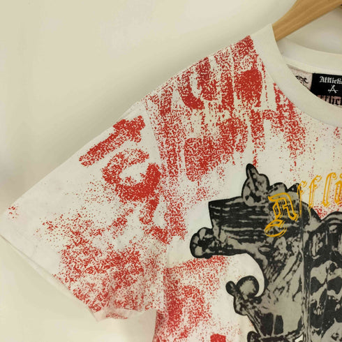 AFFLICTION 血 スカル 総柄 プリント S/S クルーネック Tシャツ Y2K メンズ import:XL