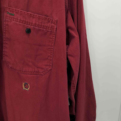 トミーヒルフィガー TOMMY HILFIGER エンブレム刺繍ロゴ ハーフジップ プルオーバーシャツ メンズ L