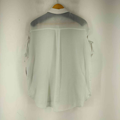 肩リボンシアー透け感シャツ レディース JPN:M