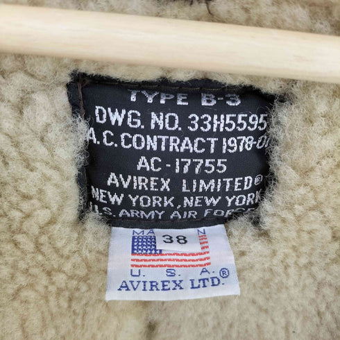 アヴィレックス AVIREX USA製 TYPEB-3ムートンフライトジャケット メンズ