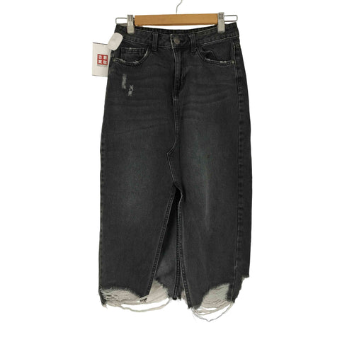 ザラ ZARA カットオフ ブラックデニムスカート レディース XS