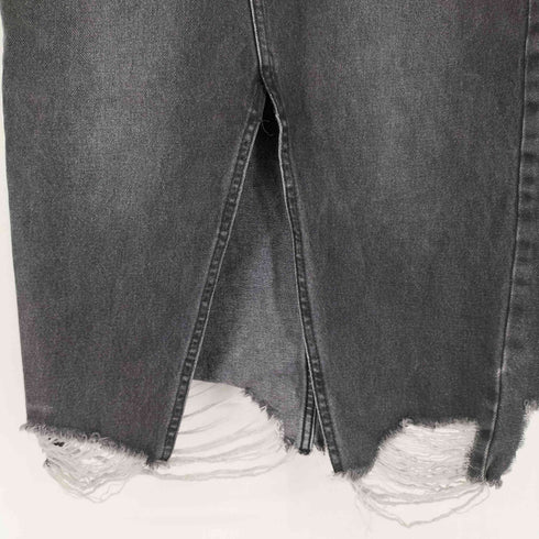 ザラ ZARA カットオフ ブラックデニムスカート レディース XS