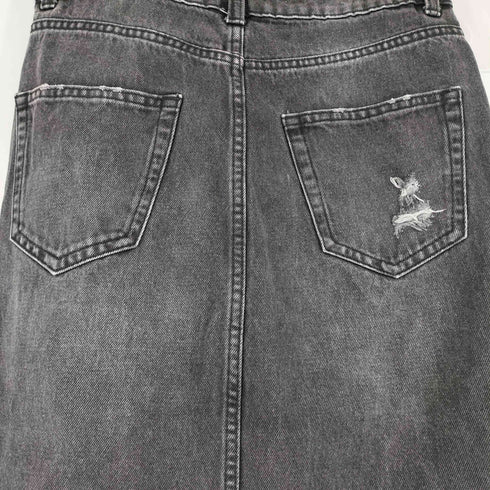 ザラ ZARA カットオフ ブラックデニムスカート レディース XS