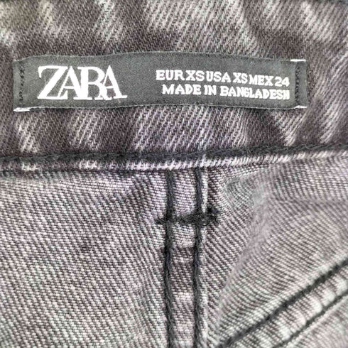 ザラ ZARA カットオフ ブラックデニムスカート レディース XS