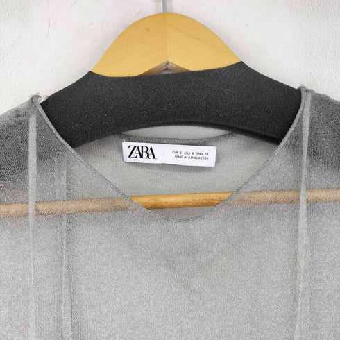 ザラ ZARA セミシースルーニットワンピース レディース S