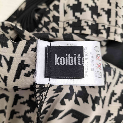 コイビトミサキ koibito misaki 千鳥格子柄 プリーツ ノースリーブワンピース レディース M-L