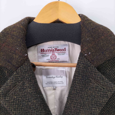 ハリスツイード Harris Tweed ツイードチェスターコート レディース import:M