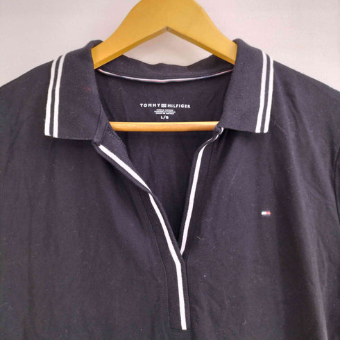 トミーヒルフィガー TOMMY HILFIGER ポロワンピース チュニック ロゴ刺繍 レディース import:L