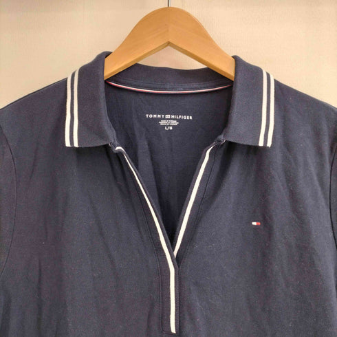 トミーヒルフィガー TOMMY HILFIGER ポロワンピース チュニック ロゴ刺繍 レディース import:L