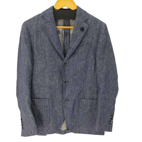 LARDINI 段返り 3B リネンジャケット メンズ EUR:44