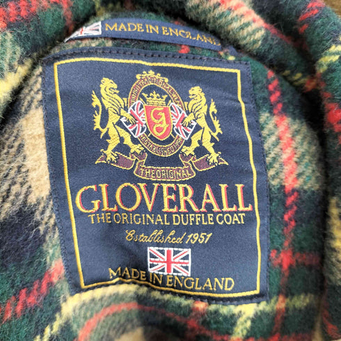 グローバーオール Gloverall 英国製 裏地チェック ロングダッフルコート メンズ USA 40
