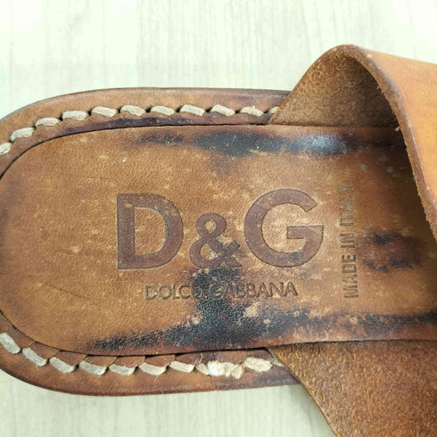 ディーアンドジードルチェアンドガッバーナ D&G DOLCE&GABBANA レザーサンダル レディース 36 1/2