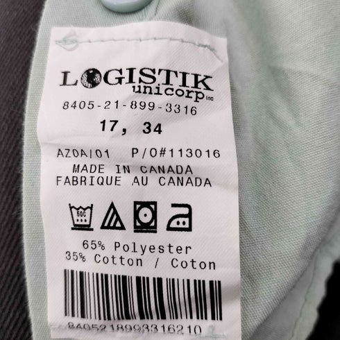 カナダ製 LOGISTLK UNICORP 襟芯 エポレット フラップポケット ポリコットン L/S シャツ メンズ 34