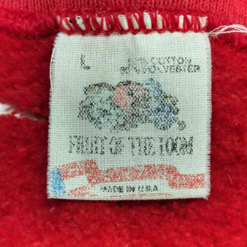 フルーツオブザルーム FRUIT OF THE LOOM 80s USA製 カレッジロゴプリント クラッシュ加工 ラグラン スウェットTシャツ メンズ import:L