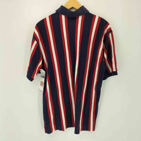 トミーヒルフィガー TOMMY HILFIGER 00s ロゴ刺繍 ストライプポロシャツ メンズ import:L