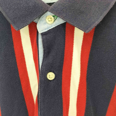 トミーヒルフィガー TOMMY HILFIGER 00s ロゴ刺繍 ストライプポロシャツ メンズ import:L