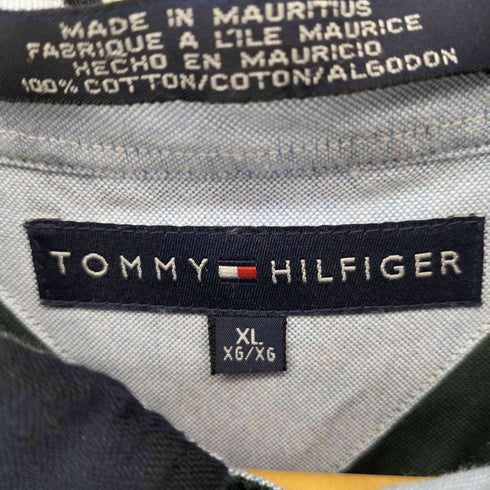 トミーヒルフィガー TOMMY HILFIGER エンブレム刺繍 ストライプBDシャツ メンズ import:XL
