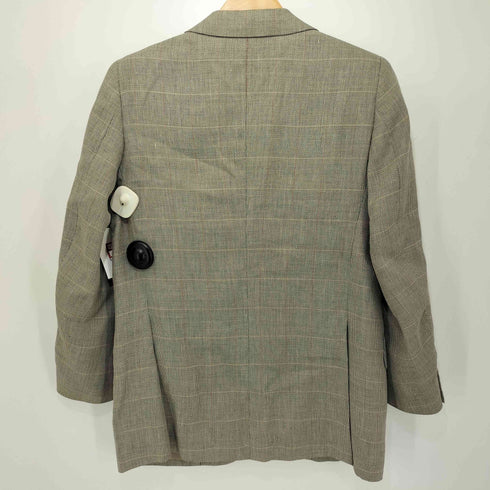 バーバリーロンドン BURBERRY LONDON リネン混 背抜きチェック柄2B テーラードジャケット メンズ 90-78-165