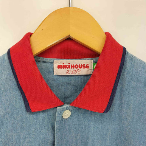 ミキハウス miki HOUSE ロゴ刺繍 シャンブレー シャツジャケット メンズ JPN:L